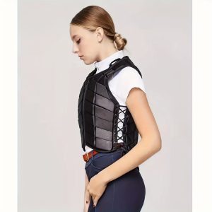 Equestrian Protective Vest, Unisex Horse Riding Safety Gear, EVA Material, Adjustable Black Riding Equipment for Adults