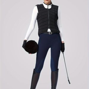 Plus Women's Horse Riding Pants With Zipper Pockets Knee-Patch Schooling Tights Equestrian Breeches For Women Riding Pants Waterproof