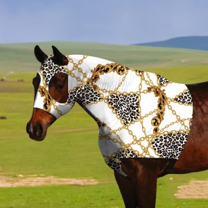 Wool-Lined Spring/Summer Equine Fly Mask with Zipper, Large Holes for Secure Fit, Large