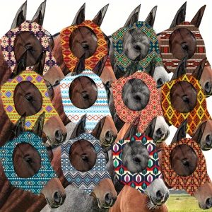 Bohemian Style Horse Mask with Mesh Eye Cover - Protective Fly Mask for Horses - Breathable and Comfortable