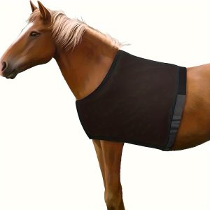 Quick-Release Black Horse Vest with Shoulder Protector - Durable Polyester, Fit for All Breeds