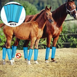 4pcs Fly Protection: Breathable Mesh Horse Boots To Keep Flies & Mosquitoes Away!