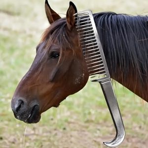 Durable Metal Horse Comb for Mane and Tail Detangling ?C Knot-Free Grooming Tool, Ideal for Livestock Care, Robust Metal Pet Comb for Horse Hair, Non-Electric Grooming Accessory